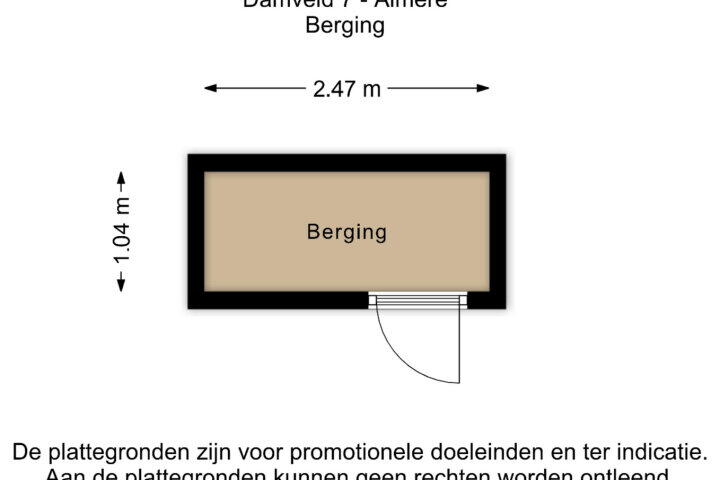 Plattegrond – Damveld 7, Almere
