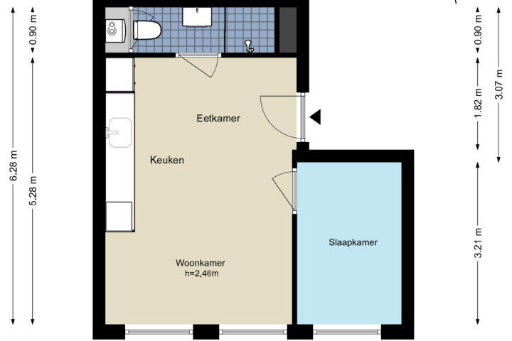Plattegrond – Daniël Stalpertstraat 75 G, Amsterdam