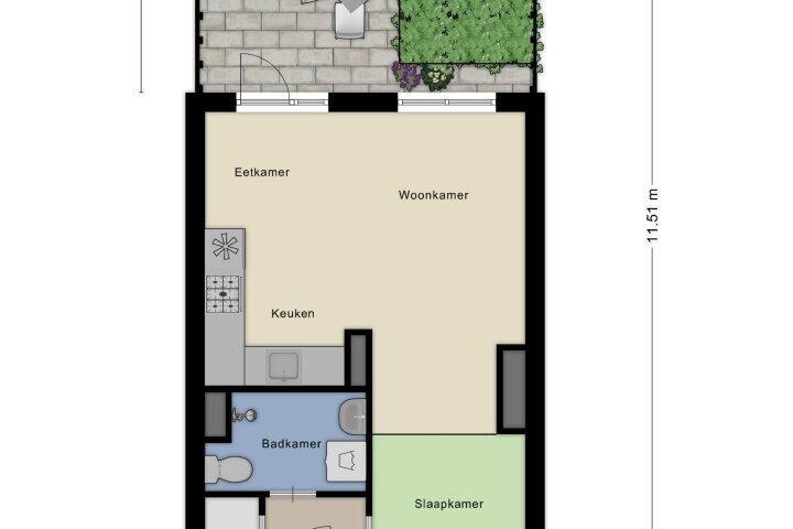Plattegrond – Dantestraat 142, Amsterdam