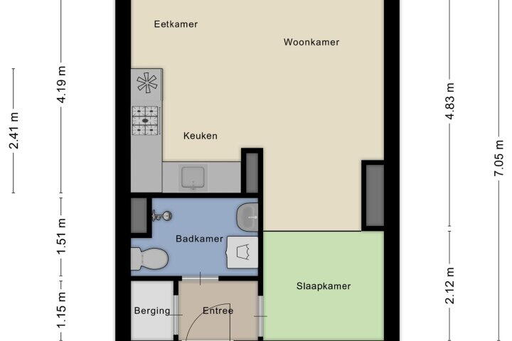 Plattegrond – Dantestraat 142, Amsterdam