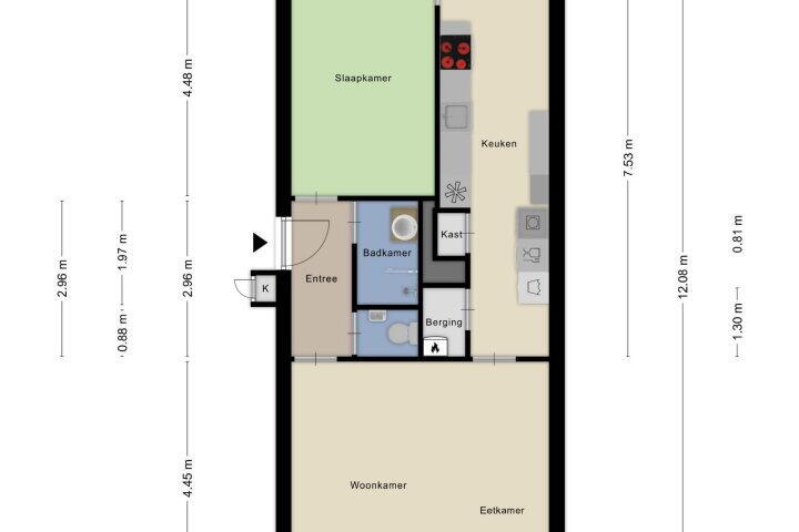 Plattegrond – Dantestraat 276, Amsterdam