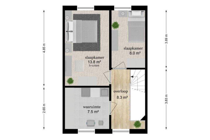 Plattegrond – David van Bourgondiëweg 13, Wijk bij Duurstede
