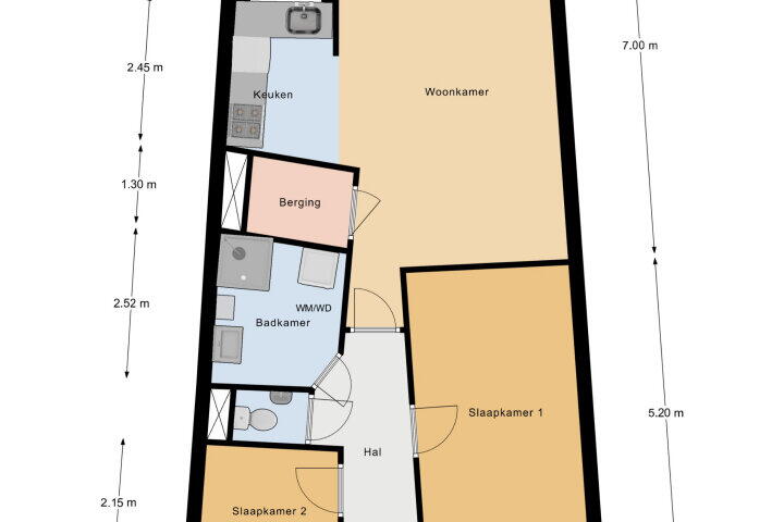 Plattegrond – de Beente 66 C, Maastricht