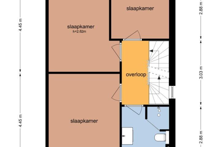 Plattegrond – De Boomgaard 46, Assen