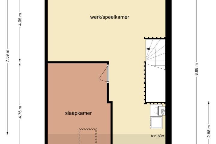 Plattegrond – De Boomgaard 46, Assen