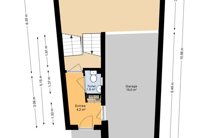 Plattegrond – De Buitengracht 64, Steenwijk