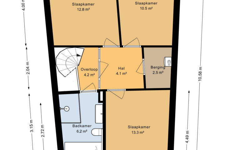 Plattegrond – De Buitengracht 64, Steenwijk
