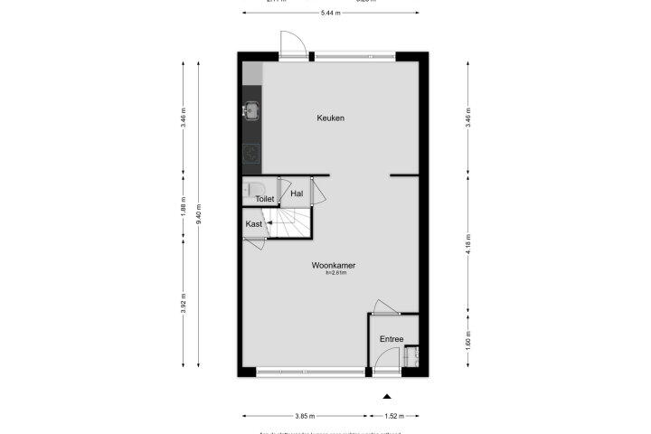 Plattegrond – De Dassenboarch 14, IJlst