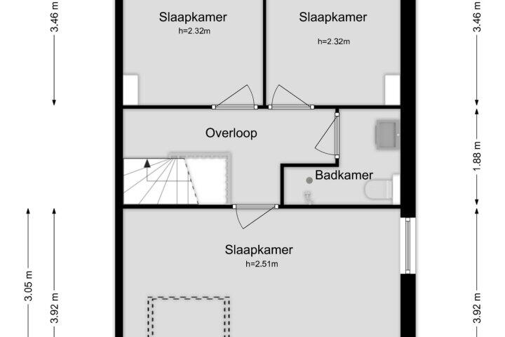 Plattegrond – De Dassenboarch 14, IJlst