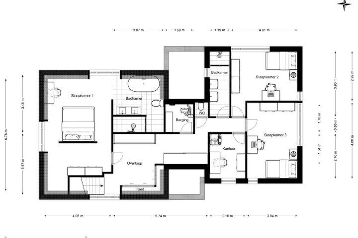 Plattegrond – De Dellen 42, Surhuisterveen