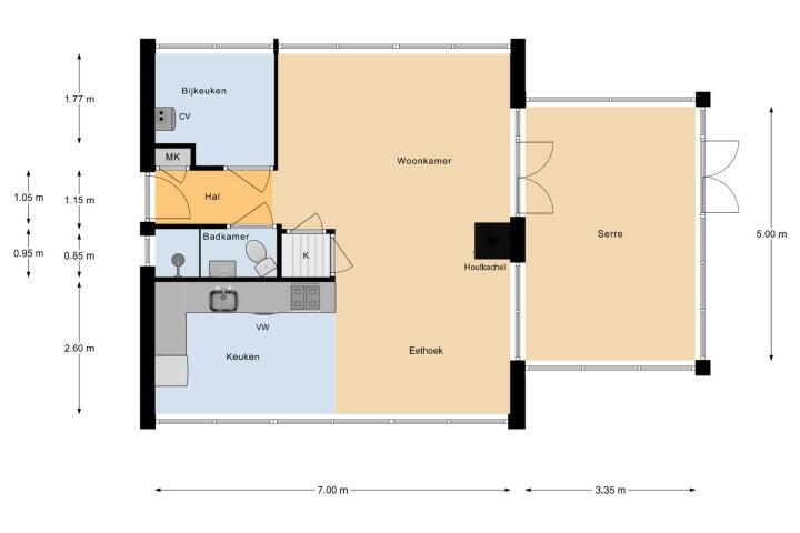 Plattegrond – De Dreef 3 B013, Opmeer