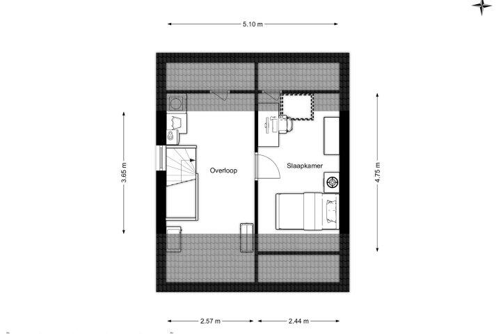 Plattegrond – De Friso 13, Drachten