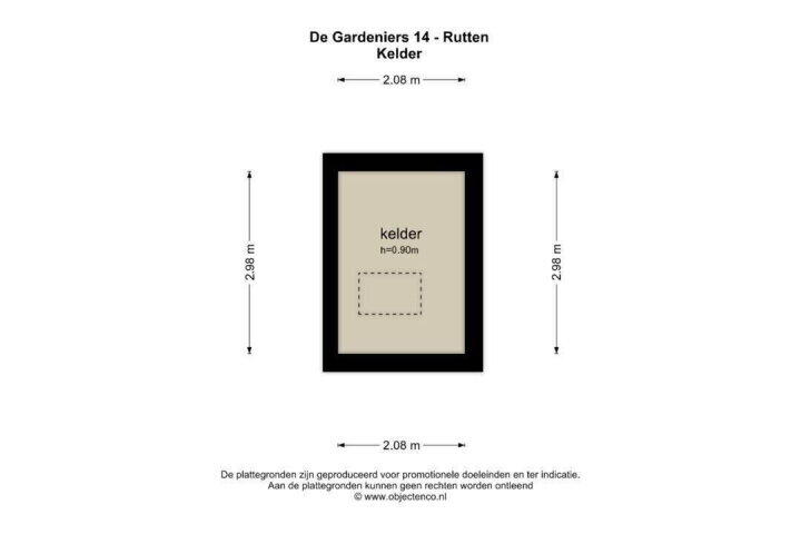 Plattegrond – De Gardeniers 14, Rutten