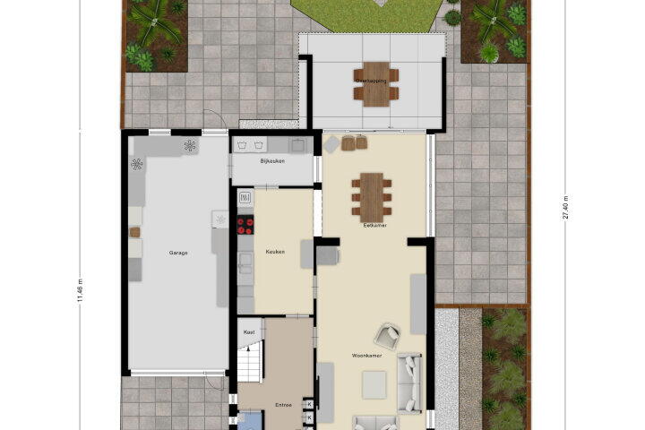 Plattegrond – De Gebrande Hoef 5, Moerstraten