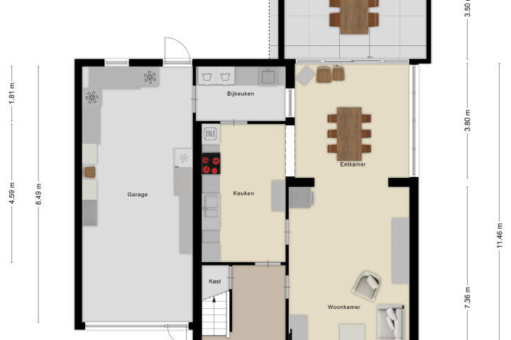 Plattegrond – De Gebrande Hoef 5, Moerstraten