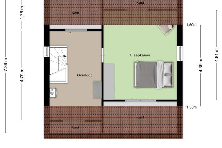 Plattegrond – De Gebrande Hoef 5, Moerstraten