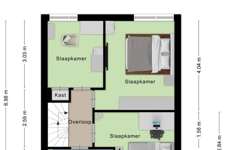 Plattegrond – De Genestetlaan 5, Roosendaal