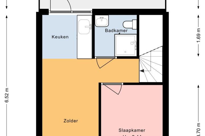 Plattegrond – De Heemstraat 32 A, 's-gravenhage