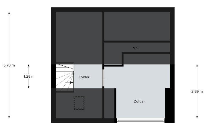 Plattegrond – De Helling 56, Leek