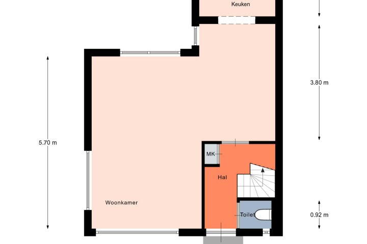 Plan – De Helling 60, Leek
