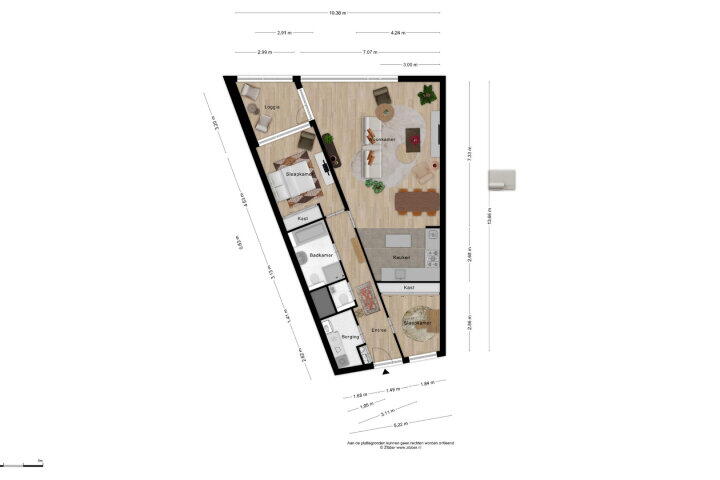 Plattegrond – De Heze 27, Breda