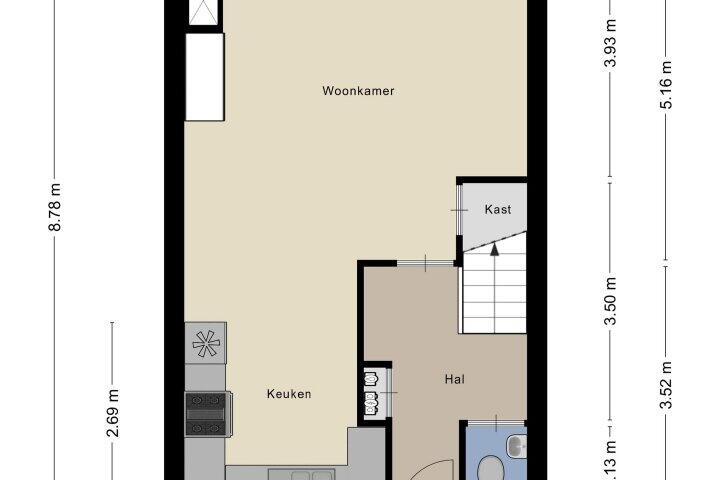 Plattegrond – De Hoef 41, Malden