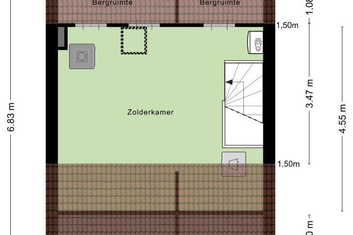 Plattegrond – De Hoef 41, Malden