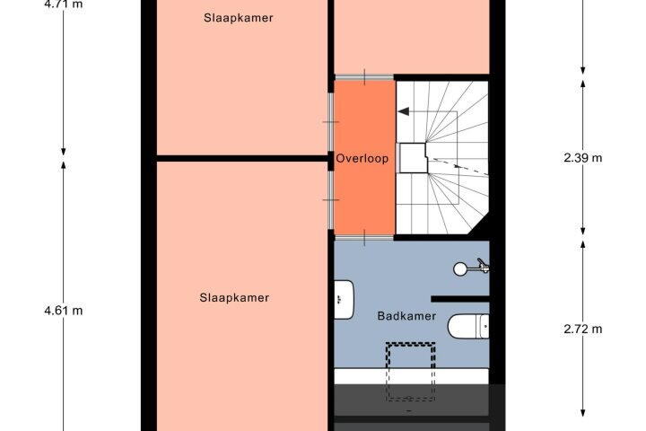 Plattegrond – De Hooizolder 13, Tolbert