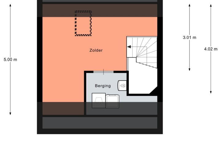 Plattegrond – De Hooizolder 13, Tolbert