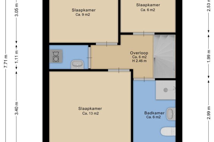 Plattegrond – De Hultinge 7, Beilen
