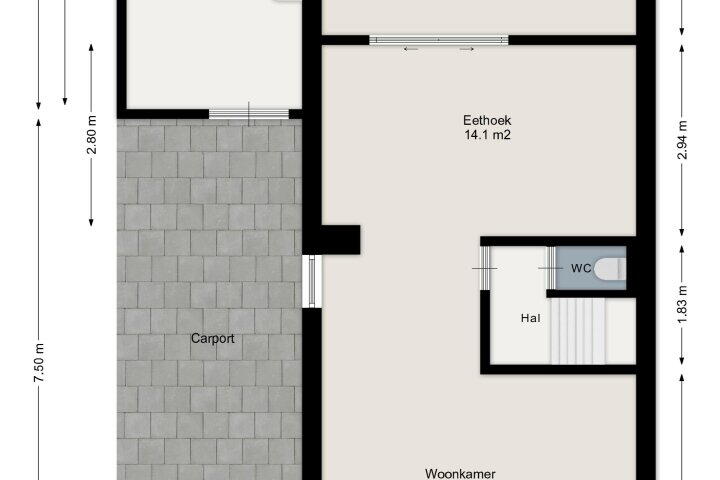 Plattegrond – De Karekiet 50, Vriezenveen