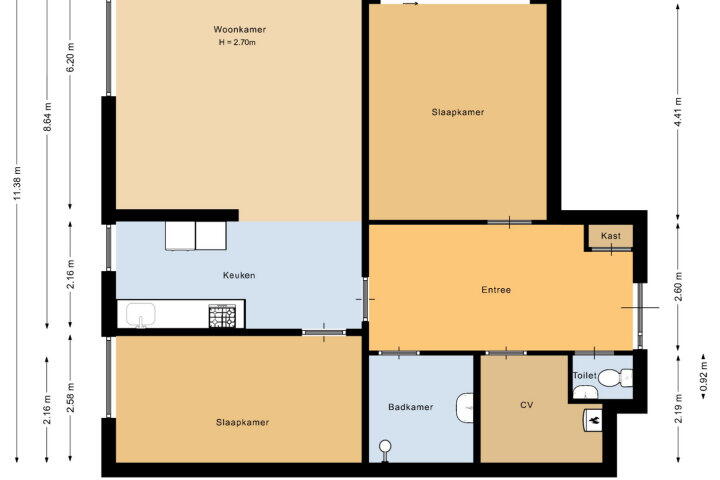 Plattegrond – De Kempenaerstraat 61, Nijmegen