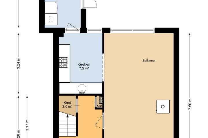 Plattegrond – de Klencke 18, Roden