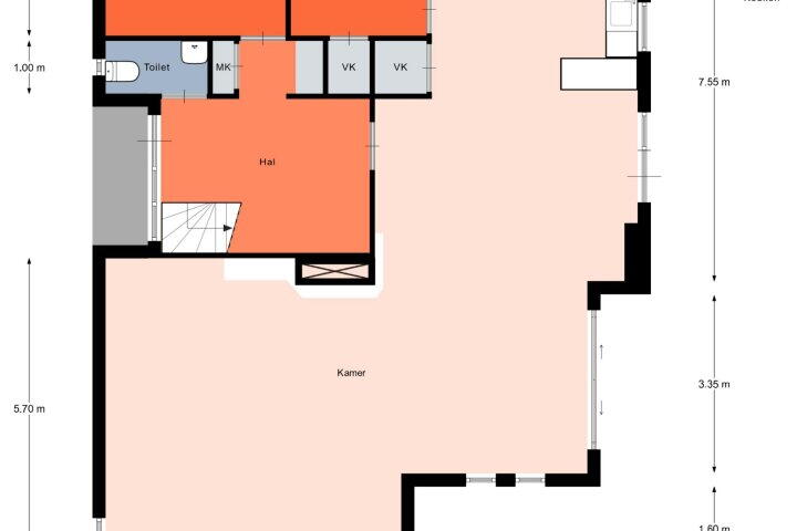 Plattegrond – de Koets 3, Leek