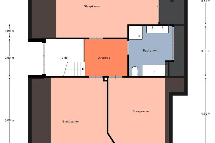 Plattegrond – de Koets 3, Leek