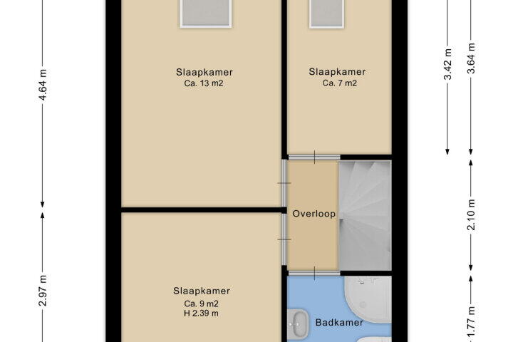 Plattegrond – De Kogge 3, Hoogeveen