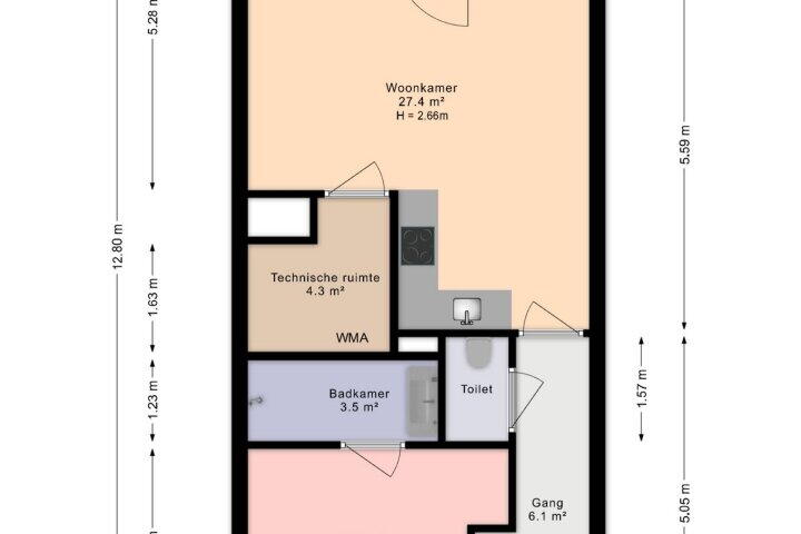 Plattegrond – Delflandstraat 14, Leidschendam