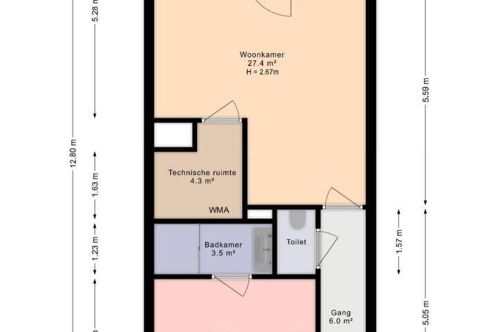 Plattegrond – Delflandstraat 16, Leidschendam