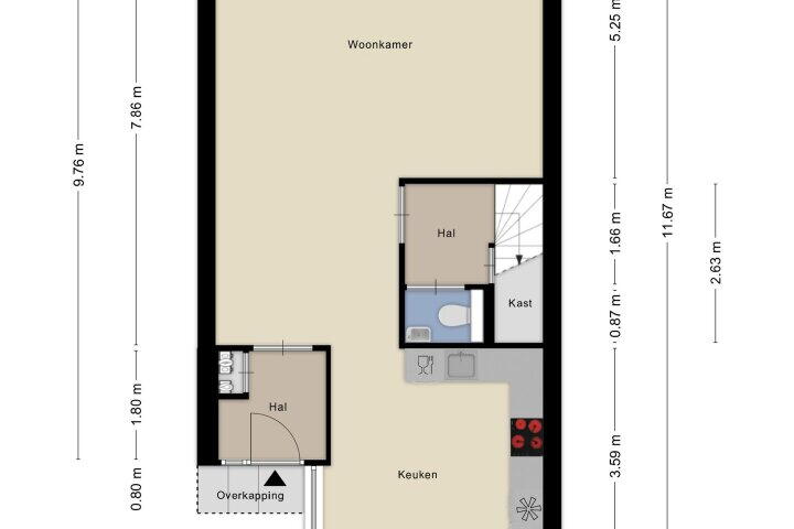 Plattegrond – de Lingert 5408, Wijchen