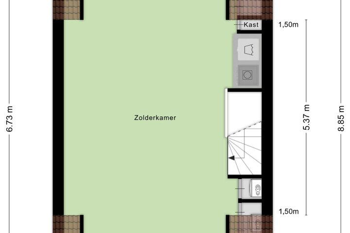 Plattegrond – de Lingert 5408, Wijchen