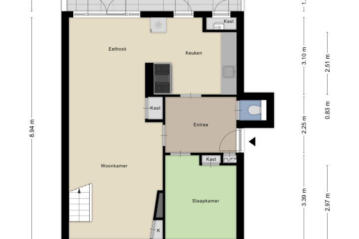 Plattegrond – Delistraat 71, Nijmegen