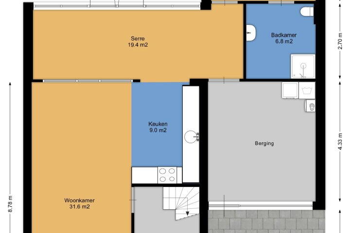 Plattegrond – De Merel 21, Vriezenveen