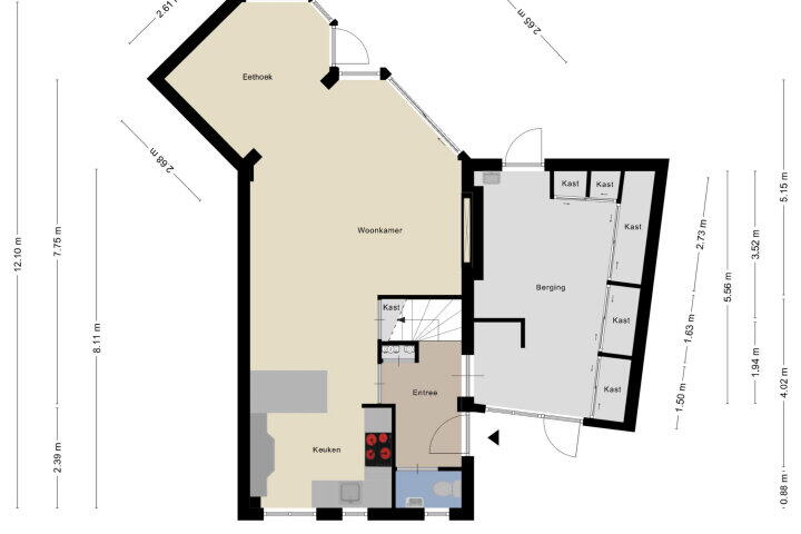 Plattegrond – de Meren 1030, Wijchen