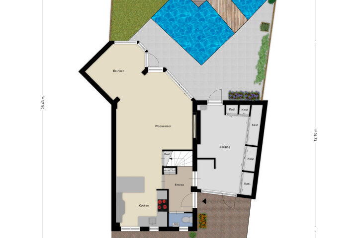 Plattegrond – de Meren 1030, Wijchen