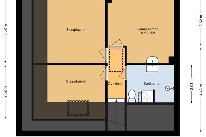 Plattegrond – den Dam 2, Roden