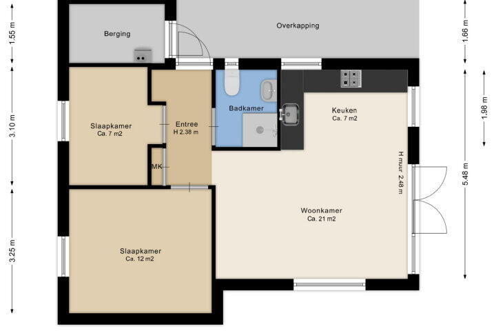 Plattegrond – De Noordster 105 18, Dwingeloo