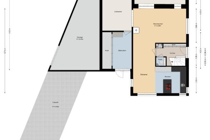 Plattegrond – De Rikken 23, Vledder