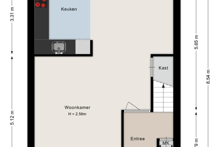 Plattegrond – de Rikking 113, Steenwijk