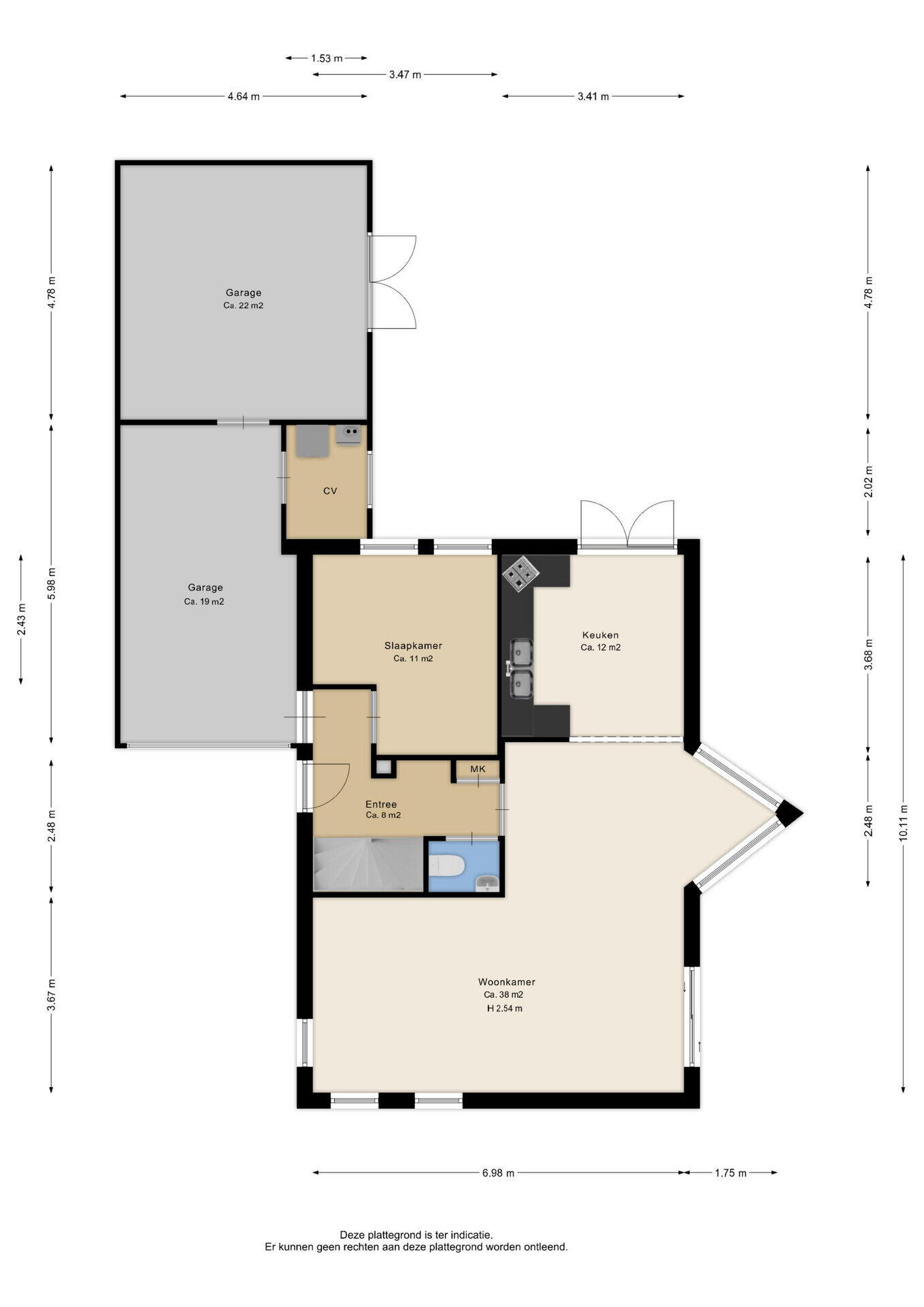 Plattegrond 2 - De Ronge 40, Beilen