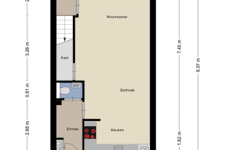 Plattegrond – De Schans 54, Haps